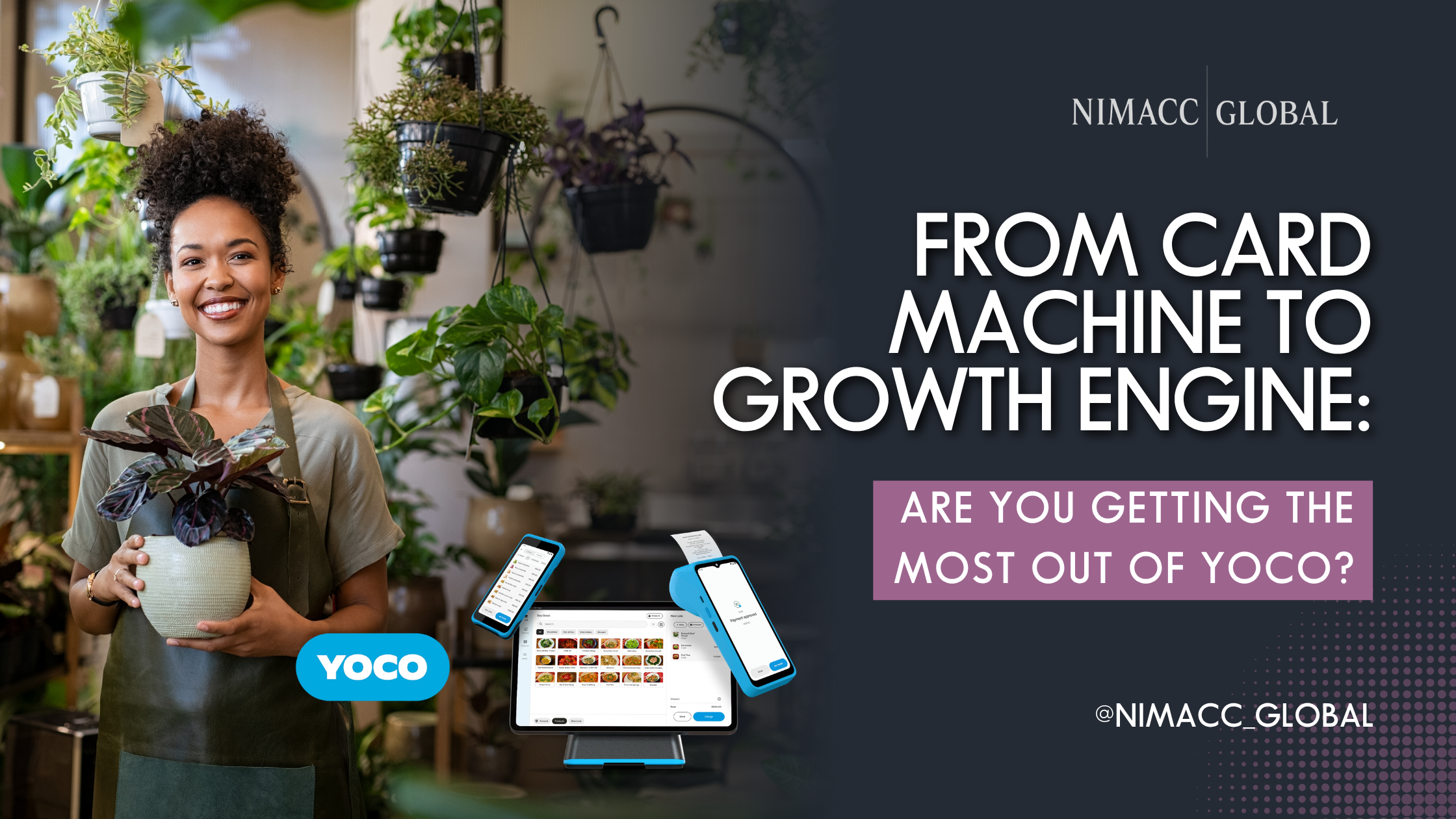 South African small business owner using Yoco point of sale system to manage sales and business growth